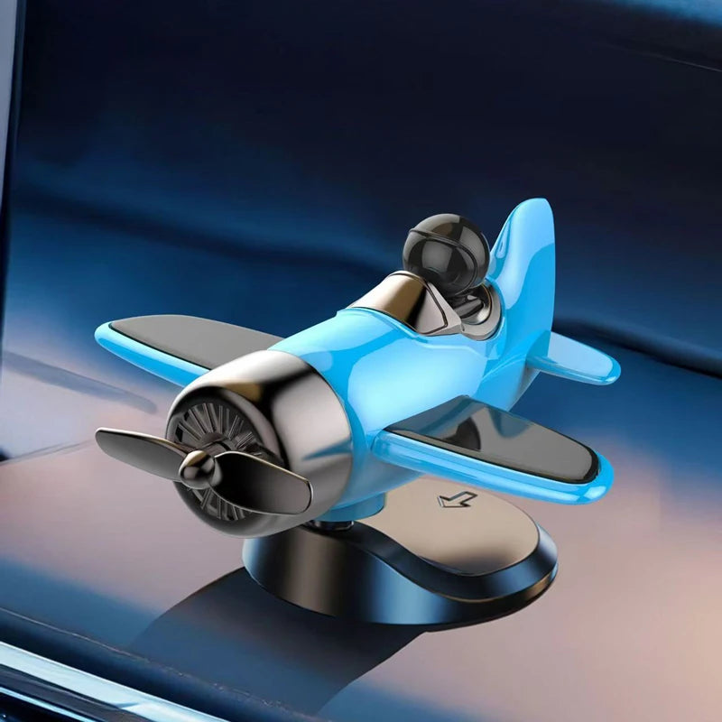 Solar Powered Rotating Airplane Car Dashboard Ornament 360° Auto Spin Decor Airplane Ornaments Car Interior Decoration