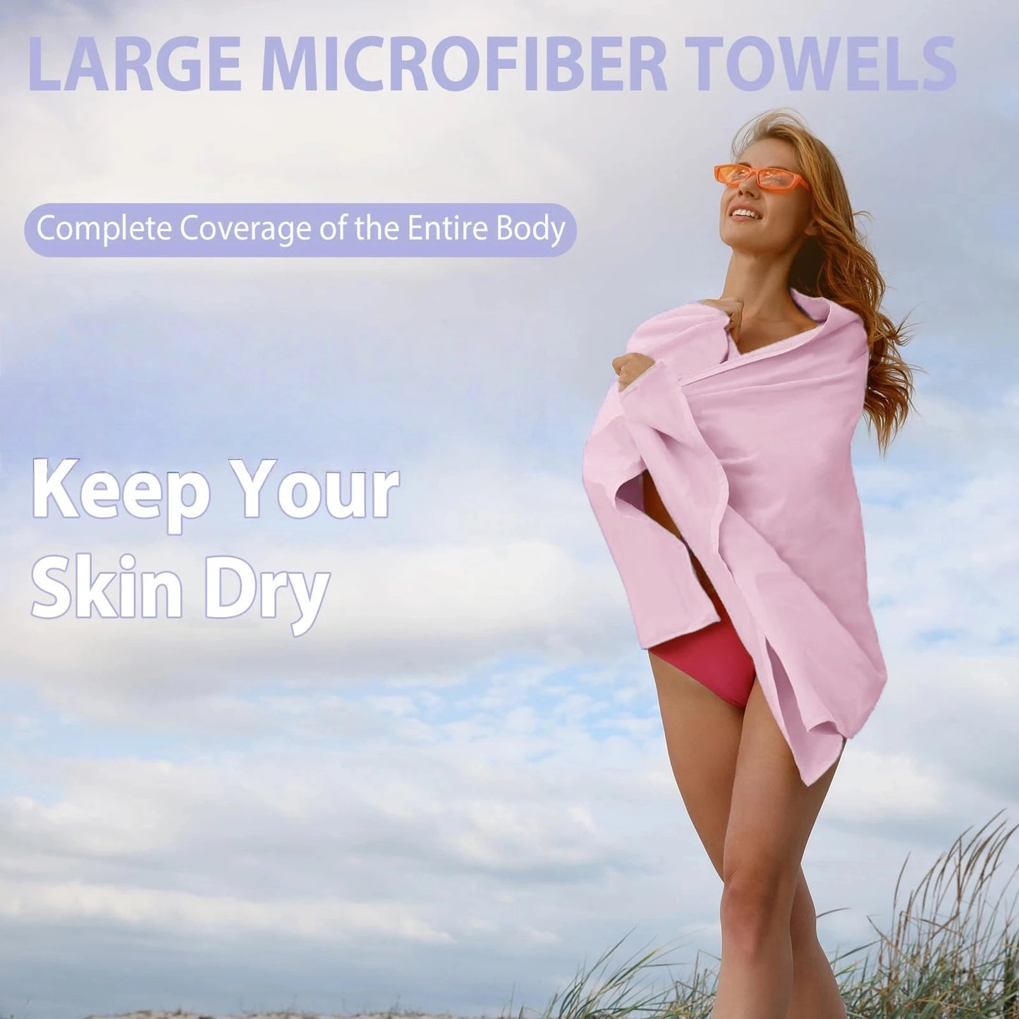 Microfiber Quick-Dry Lightweight Sandproof Towel  Portable Compact for Swim Yoga Gym Beach Travel Sports Supplies