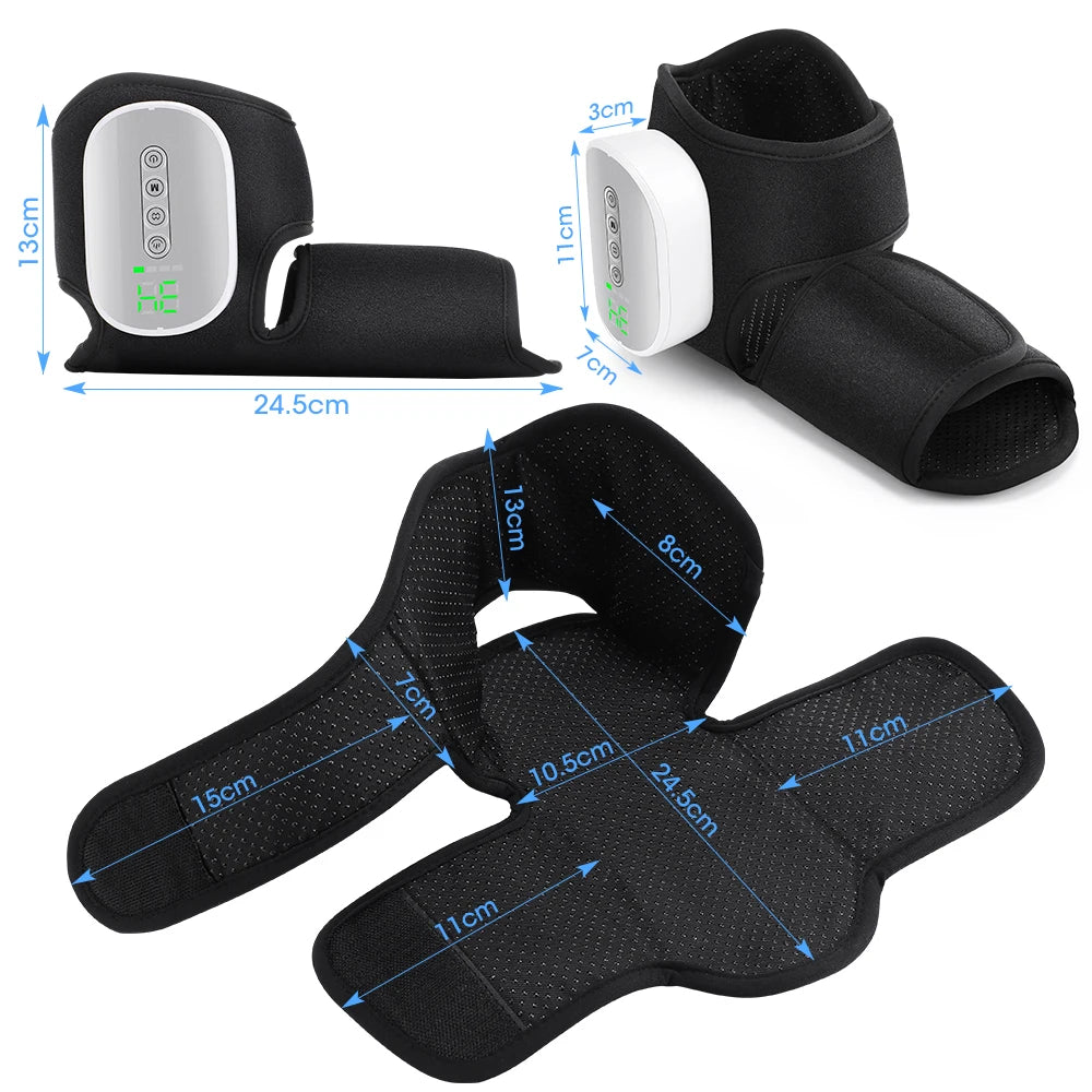 Wireless Air Pressure Ankle Massager Electric Heating Vibration Massage Airbag Compression Foot Ankle Muscle Relaxation Care