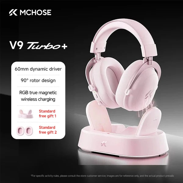 MCHOSE V9 Turbo + Professional Esports Gaming Headphones 60mm 7.1 Surround Sound Wireless Headset With RGB Magnetic Charging