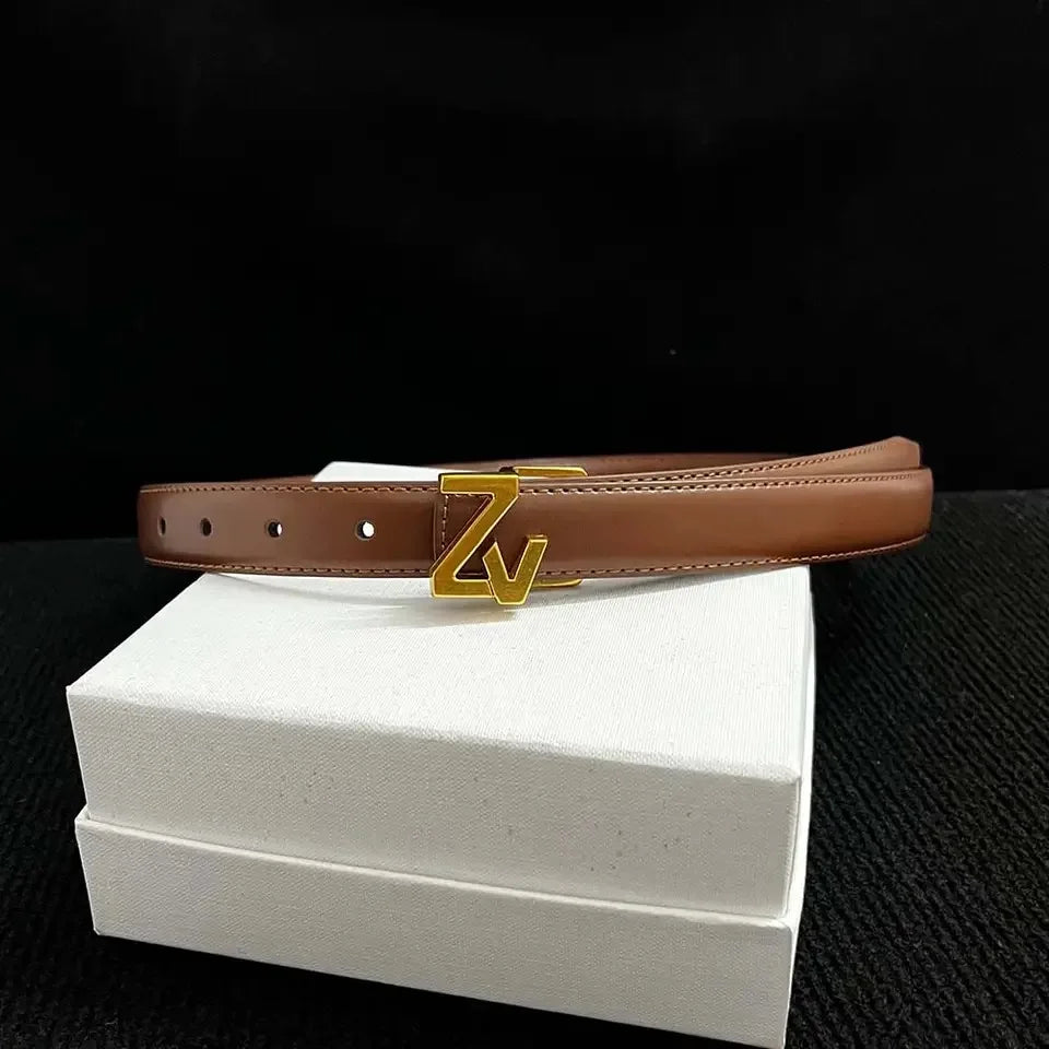 Luxury thin 25mm Reversible Leather Brand Belt Women Design Lady Girl Belt for women Waist Belt Chic Dress Party Belt for jeans