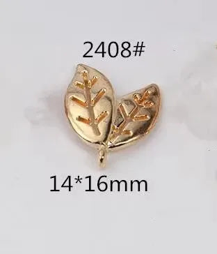 20Pcs KC Gold Copper Metal Leaf Charms Tree Leaves Charms Pendant for DIY Handmade Bracelet Necklace Jewelry Making Accessories