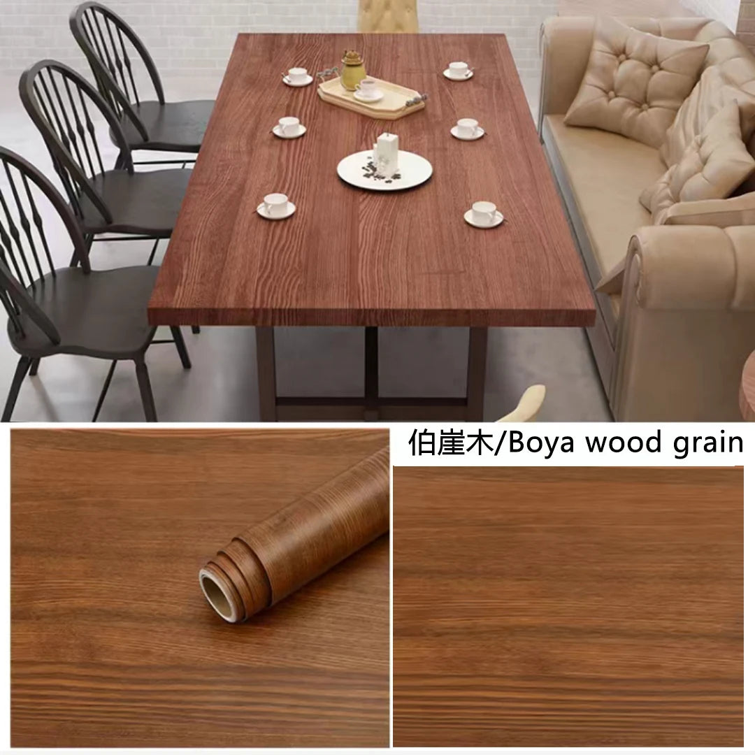 Waterproof Wood Vinyl Wallpaper Self Adhesive wallpapers Doors Cabinet Desktop Modern Furniture Decorative wall Paper