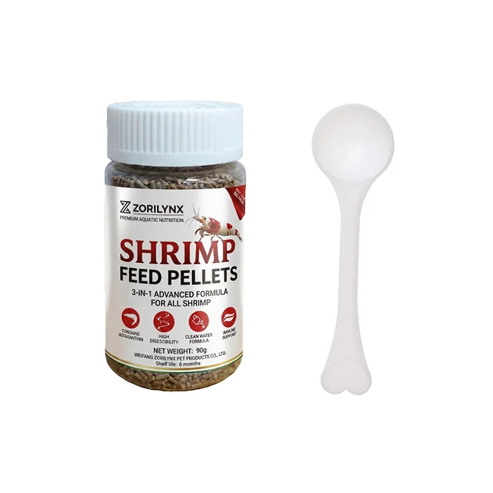 Nutritious Shrimp Feed Sinking Pellets High Protein Calcium Rich Food for Crystal Red Cherry Shrimp Aquarium Tank ZORILYNX