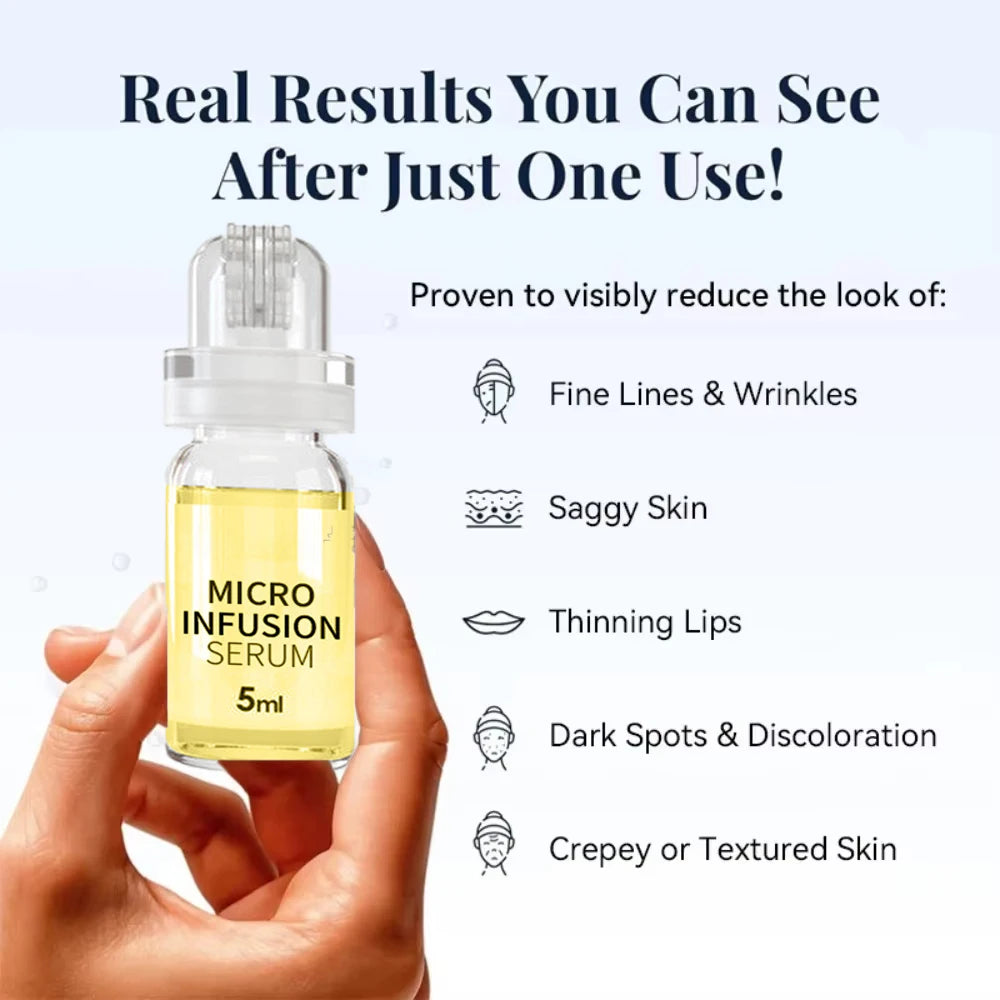 Micro Infusion Serum 5ml × 2 Bottles Hyaluronic Acid Niacinamide Glycerin Vitamin E Essence Set for Daily Skin Care