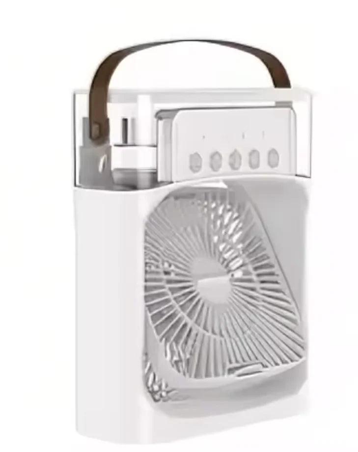 3 In 1 Mini Portable Air Cooler Fan 5-Hole Humidifier LED Night Light 1-3H Timer Personal Desktop Cooling Device For Home Office