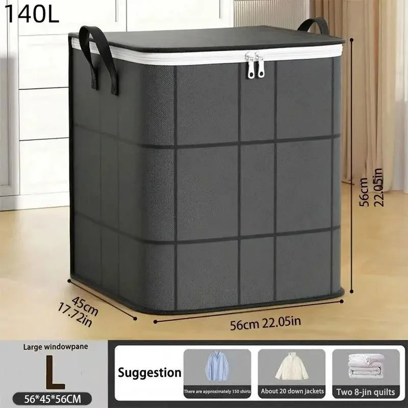 1PCS Large Capacity Foldable Storage Organizer Bag Sturdy for Clothes Bedding Blankets Home Organization Solution