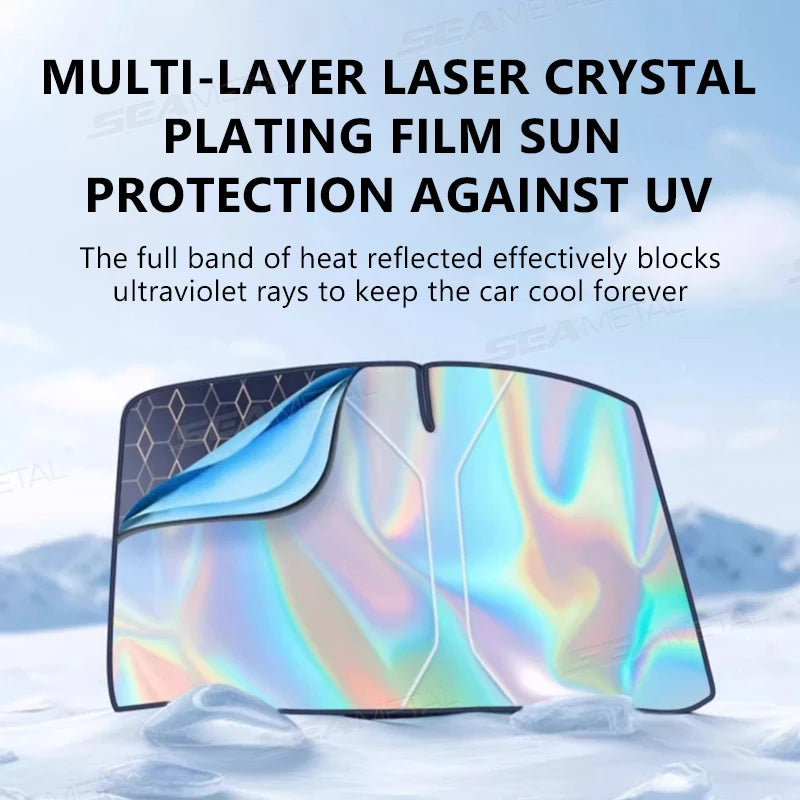 SEAMETAL 5-Layer Windshield Sun Shade Cover for Car Sun Protection Curtain Sunshade Foldable Storage Universal for Sedan Suv Mpv