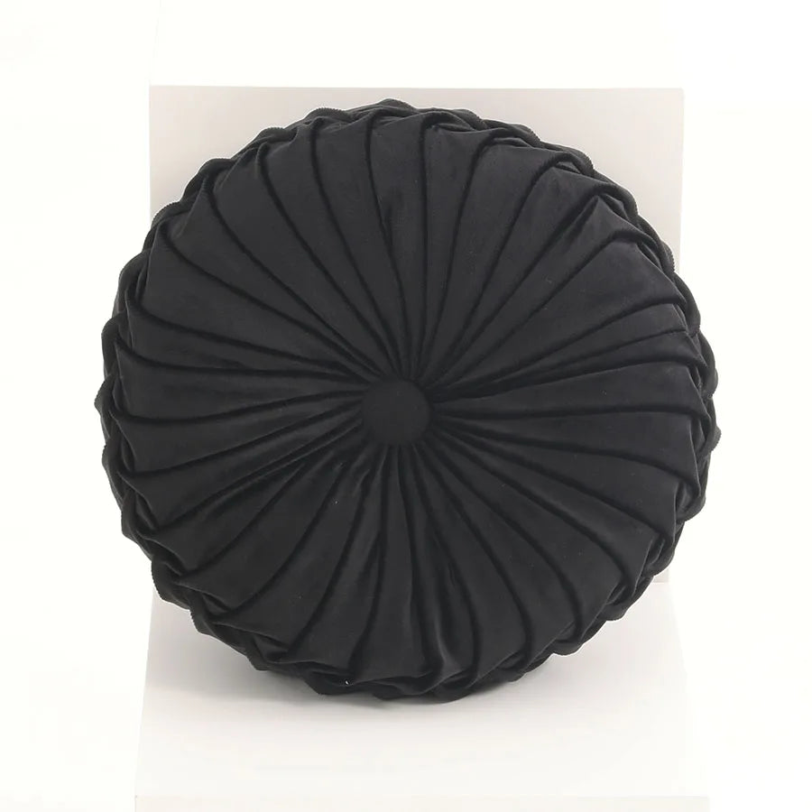 Throw Pillow Hand Sewn Pleated 3D Dutch Velvet Pumpkin Backrest Waist Lumbar Support Cushion Mat For Sofa Bed Floor Office Chair
