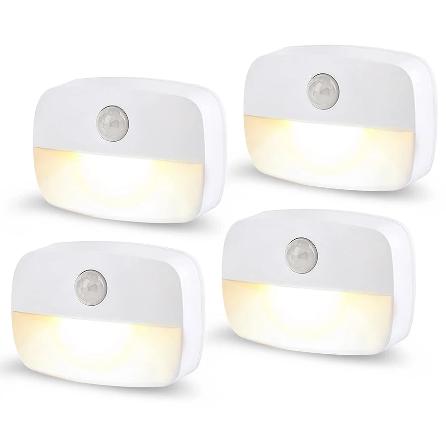 Motion Sensor Light Indoor LED Night Light Stick on Nightlight Battery Operated Lights for Hallway Stair Bathroom Closet Bedroom