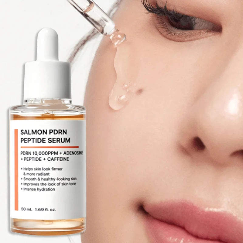 Korean Salmon PDRN & Copper Peptide Face Serum,Centella Asiatica Hydrating Repair Essence, Lightweight Glow Moisturizer All Skin