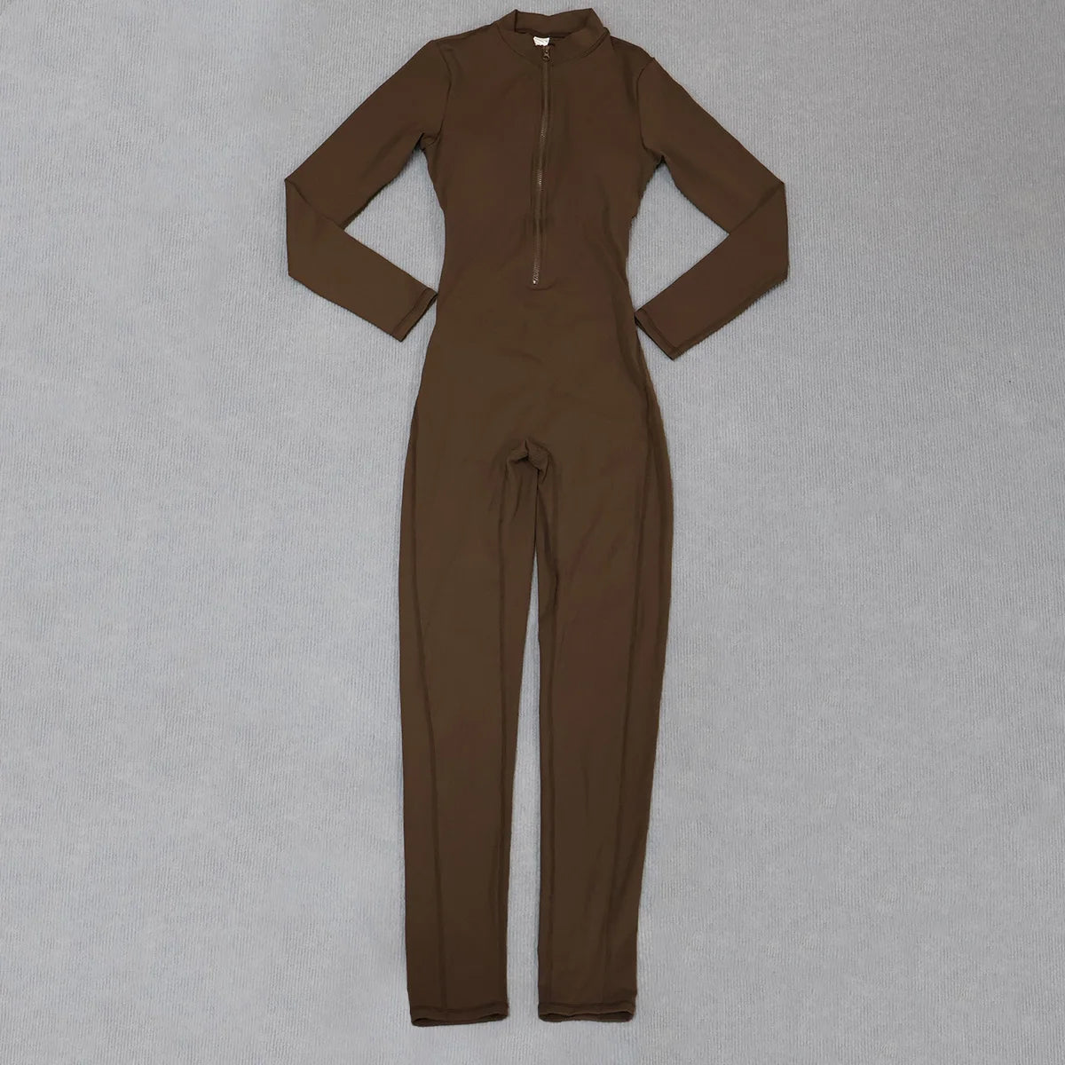 Ctenkevet Women's Long-Sleeved Jumpsuit Butt Lifting Gym Activewear Sport Outfit with Half-Zipper V-Back Design for Ladies