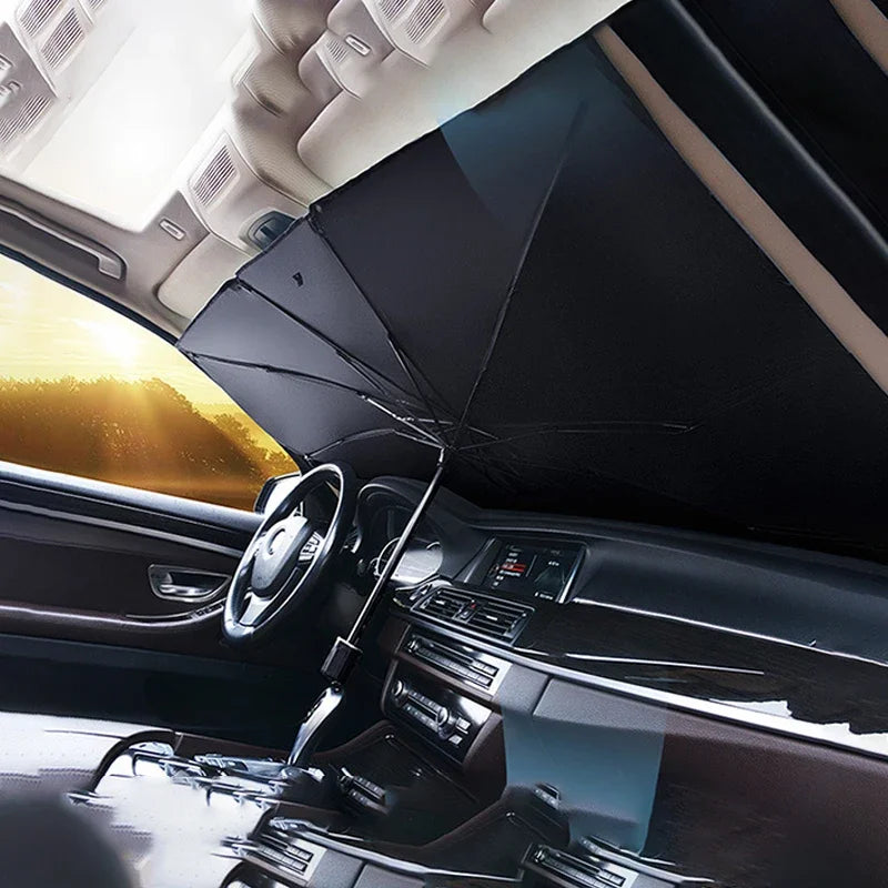 Car Sunshade Retractable Sunscreen Heat Insulation Front Windshield Parasol Anti-glare Uv-blocker Auto Internal Blocker 99.9% UV