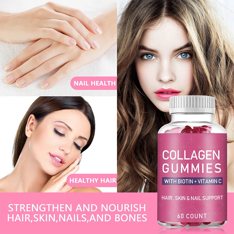 60 Gummies Collagen Gummies Biotin Vitamin C Gummies