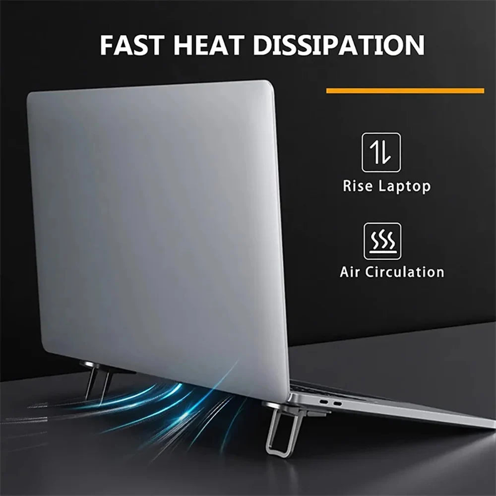 2PCS Mini Foldable Invisible Laptop Stand With 2 Adjustable Angles Foldable Invisible Laptop Riser for Notebook Cooling Holder