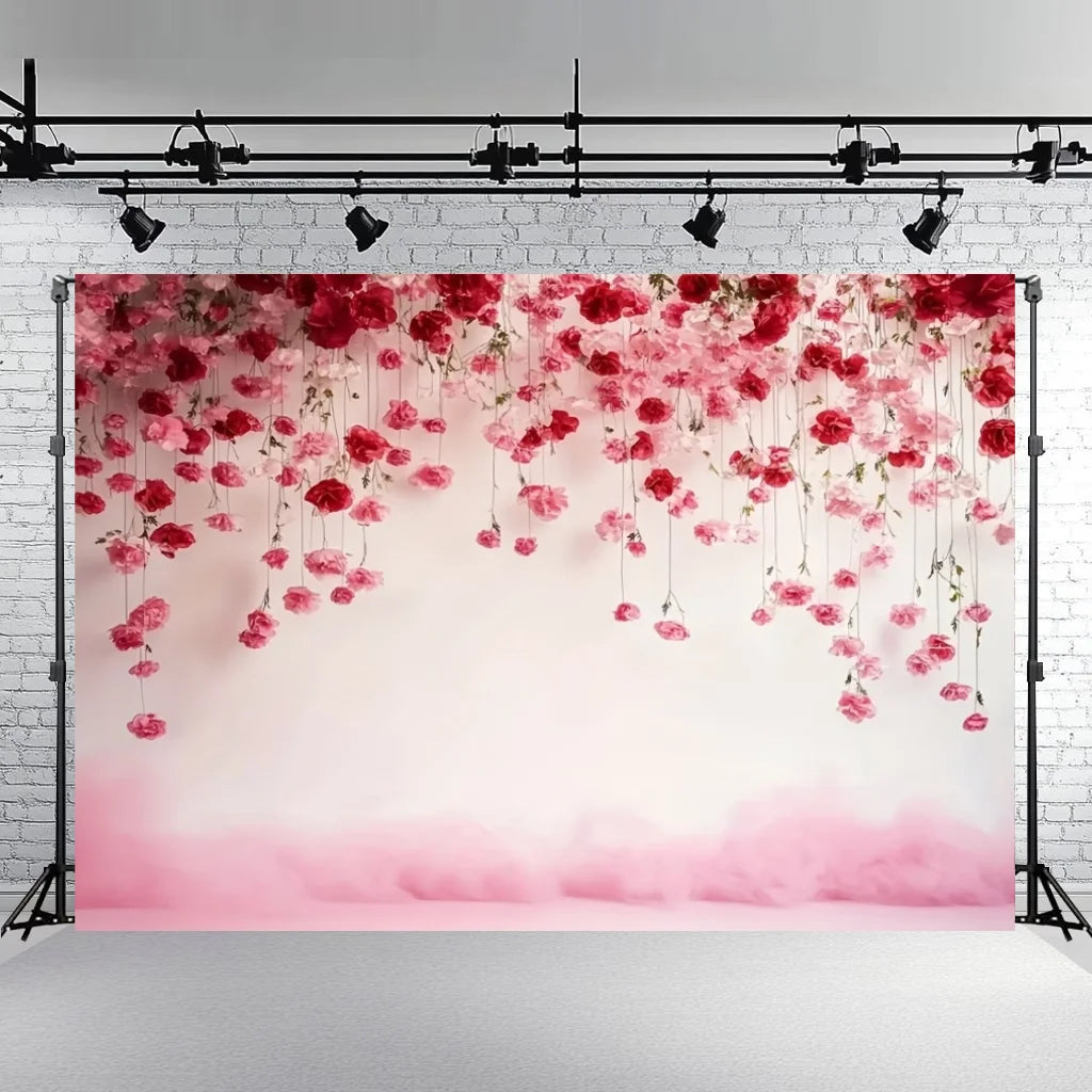 Rose Floral Background Summer Party Banner Flower Wall Wedding Birthday Decorations Bridal Marriage Backdrop Photography Studio