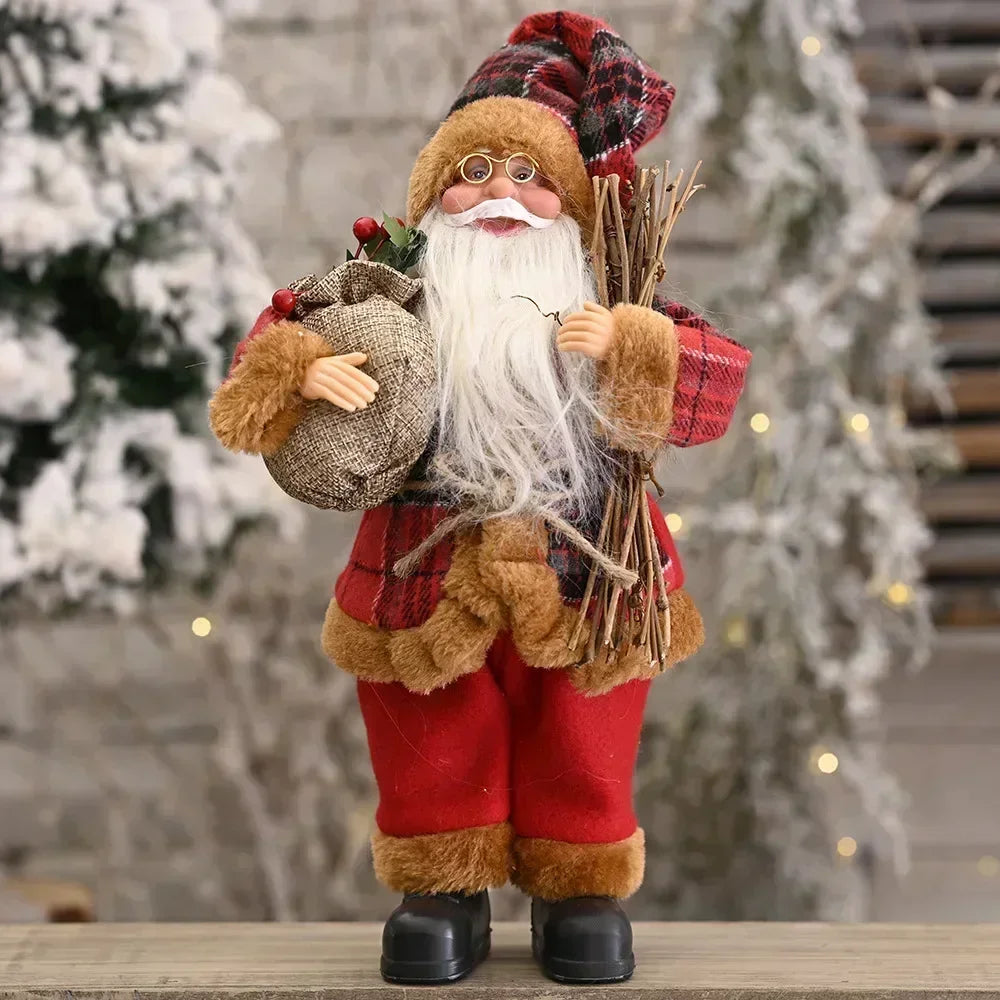1~4PCS 2026 Christmas Decoration for Home Santa Claus Plush Doll 30cm Navidad Party Decor Xmas Ornaments New Year Gift