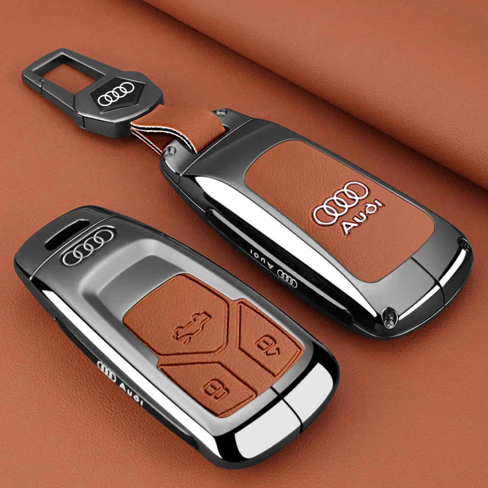Fashion Zinc Alloy Car Key Case Cover Shell Protection For Audi A4 A4L A5 Q5 Q7 TT TTS 8S B9 2016 2017 2018 Keychain Accessories