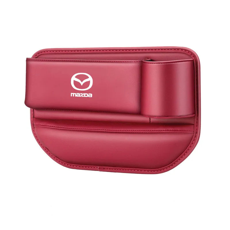 Leather Car Seat Storage Box Slit Gap Filler Cup Holder for Mazda Axela Atenza CX9 MX3 MX5 RX8 RX7 MX30 CX30 Auto Accessories