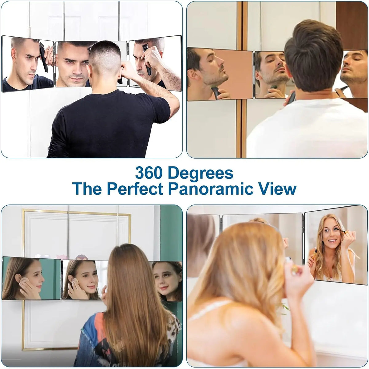 Portable 360° Trifold Makeup Mirror