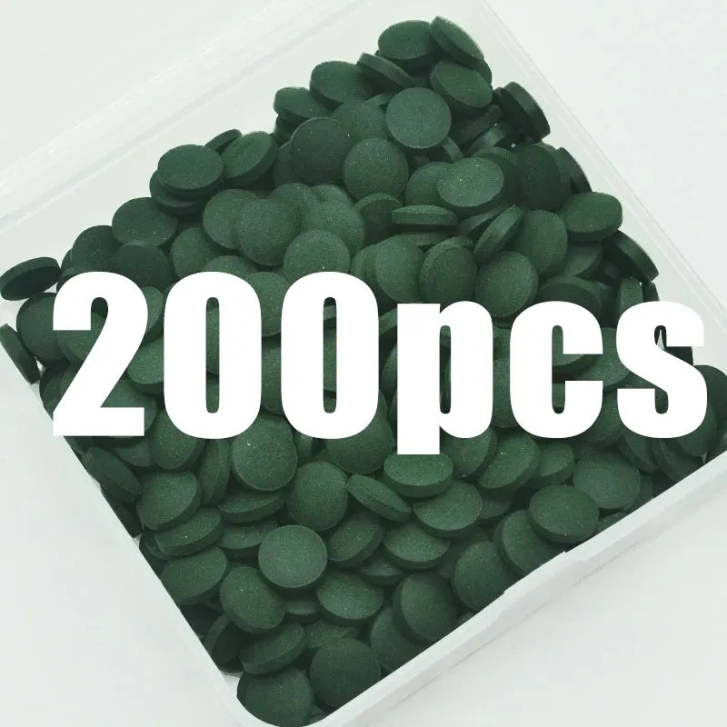 50-300Pcs High Purity Spirulina Tablets Spiral Seaweed Enrichment Favorite Pets Food Fish Crystal Red Shrimp Fish Food Aquarium