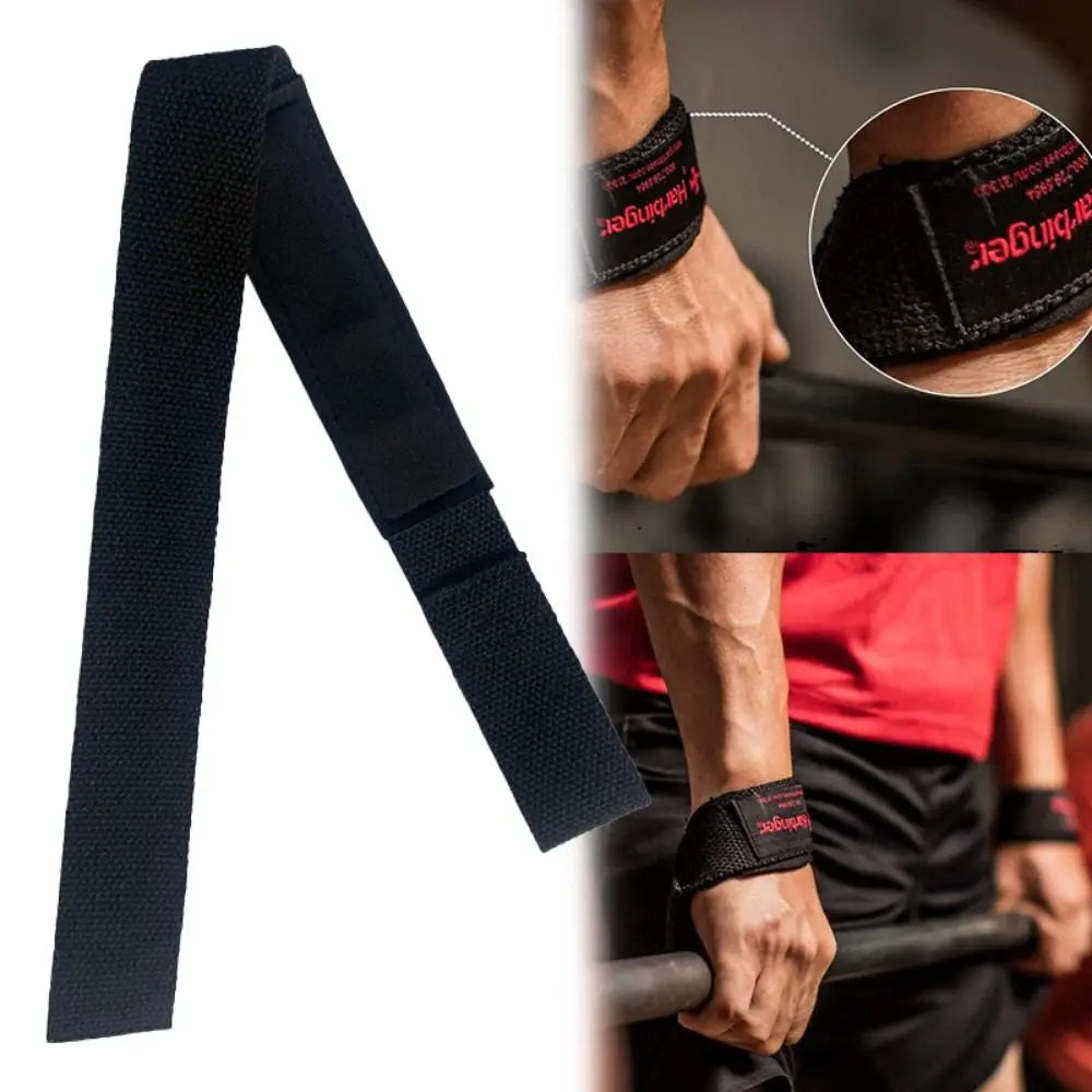 1Pc Gym Bodybuilding Lifting Grip Belt Wrist Support Sport Fitness Straps Wrist Wraps Anti-Slip 3.8*63cm Weightlifting Hand Belt