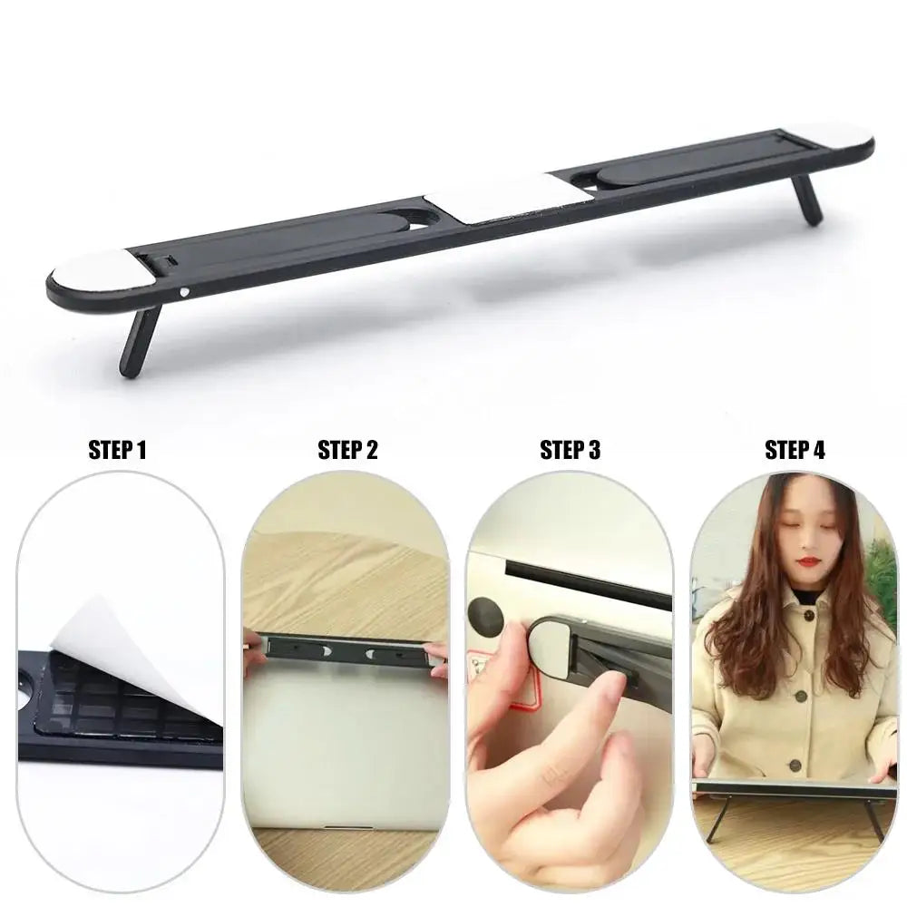 Portable Notebook Support Riser Cooling Bracket Self-Adhesive Invisible Foldable Laptop Stand For Macbook Lenovo Notebook Holder