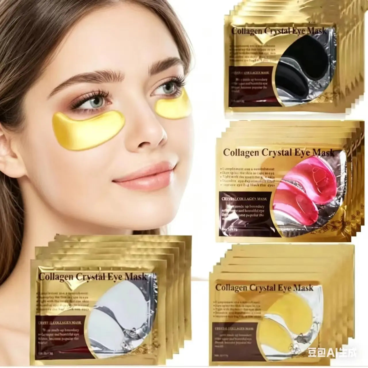 10 Pairs Gold Collagen Crystal Eye Mask Skincare Under Eye Patches Firming Moisturizing Nourishing Eye Skin Care Products