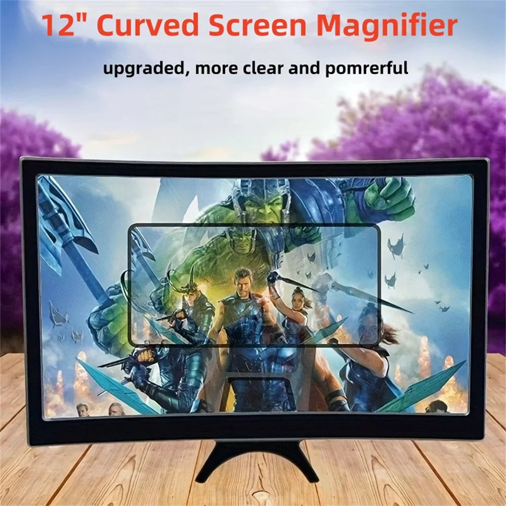 3D HD Curved Screen Mobile Phone Magnifier Video Amplifier Universal Smartphone Stand Holder for Enhanced Viewing Experience