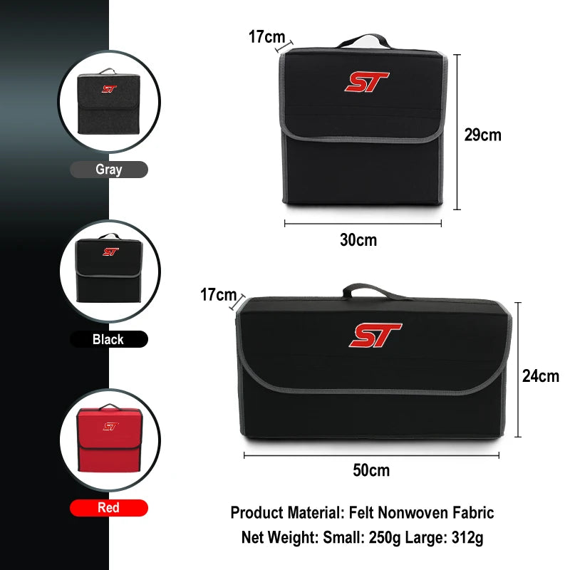 Car Trunk Storage Box Organizer Foldable Stowing Tidying Container Bag For Ford MK2 ST Racing Performance Explorer Focus
