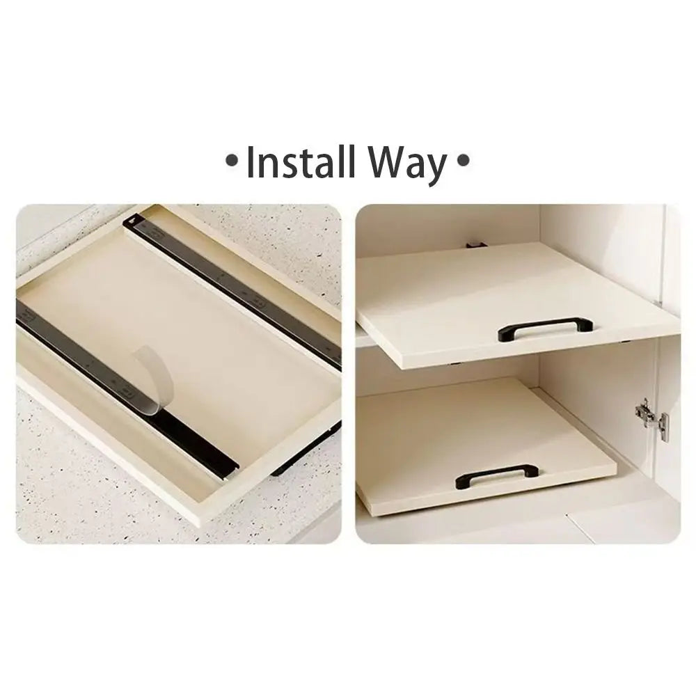Multifunction Under Sink Pull-Out Shelf No Drill Space Saving Kitchen Storage Shelf Slide Out Cabinet Organizer Kitchen