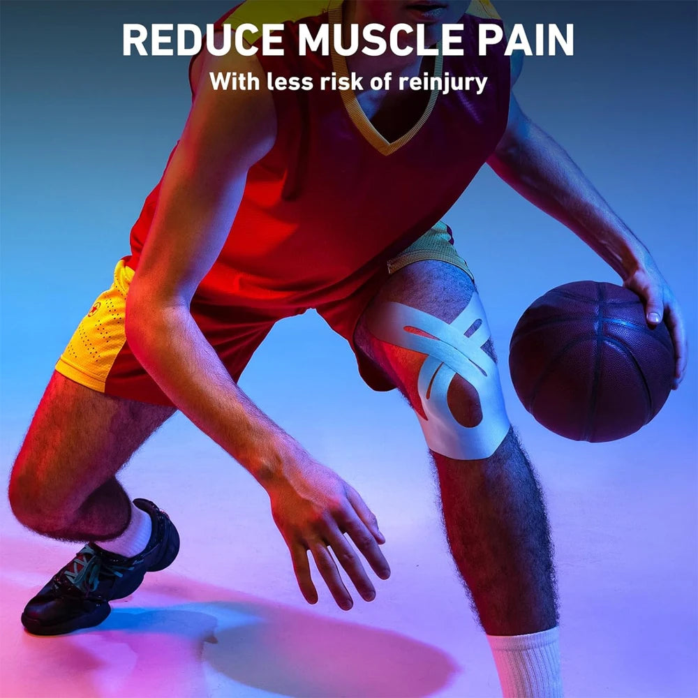 10Pcs/Set Kinesiology Tape for Knees, Knee Support & Stability - Waterproof & Elastic, Breathable Hypoallergenic Latex-Free Tape
