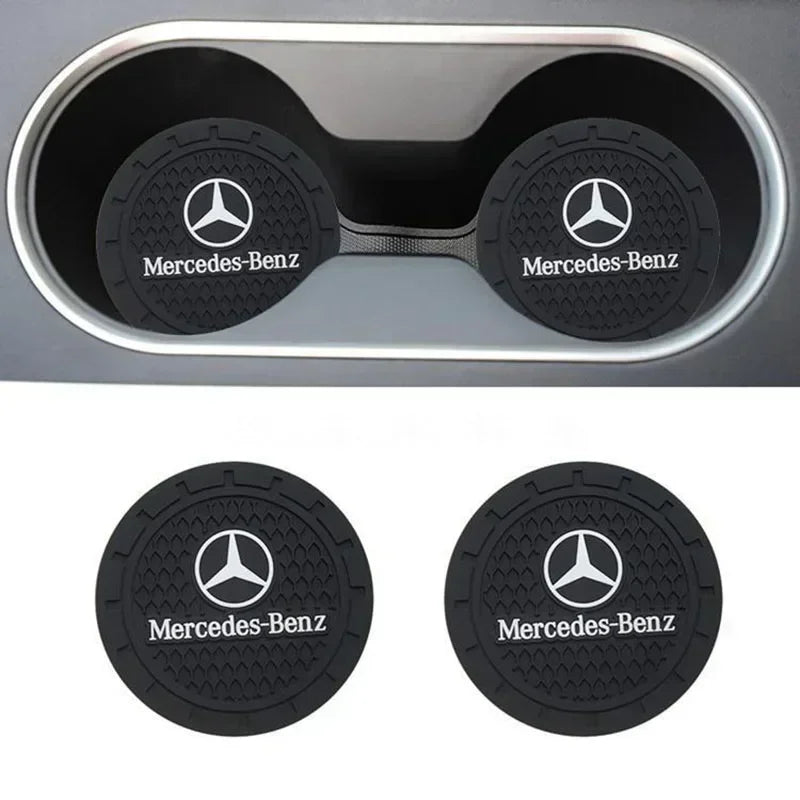 Car Cup Holder Coaster Non‑Slip Silicone Cup Pad Waterproof For Mercedes‑Benz AMG C E A S Class GLA GLC GLB W204 W205 W212 W213