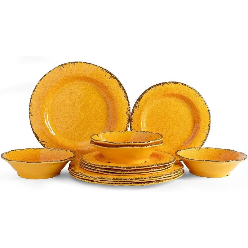 Crackle Melamine Dinnerware Set