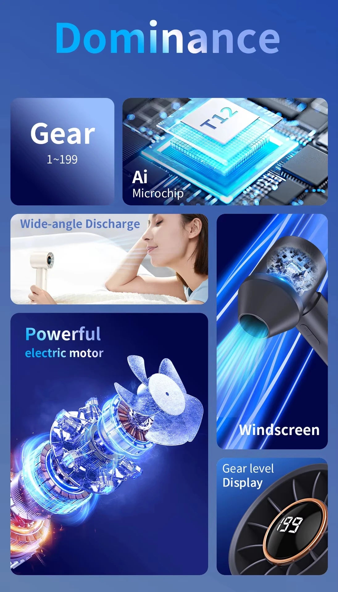 Mini High-speed Handheld Fan Type-c Charging Digital Display Portable Desktop Folding Hanging Camping Violent Turbo Fan