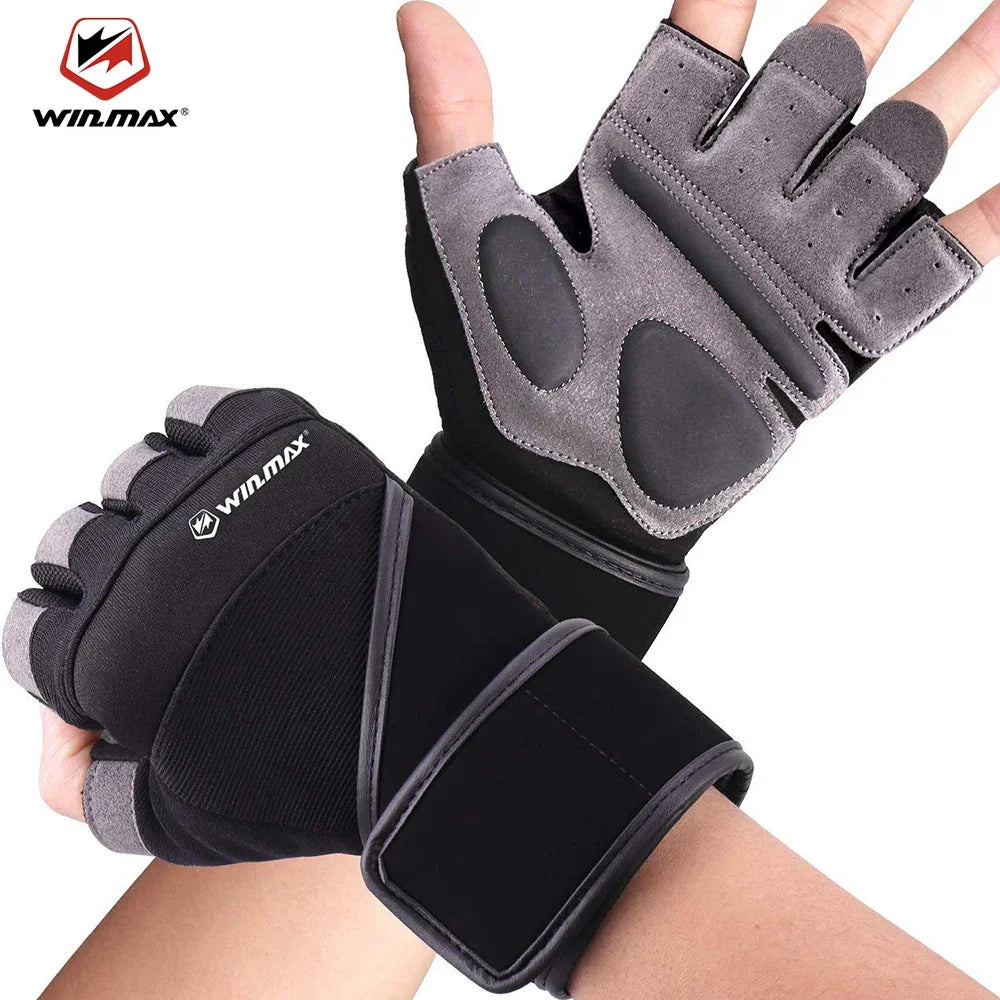 WIinmax Half Finger Fitness Gloves Palm Protect Non-Slip Weightlifting Dumbbell Horizontal Bar Training Gloves Gym Equipment