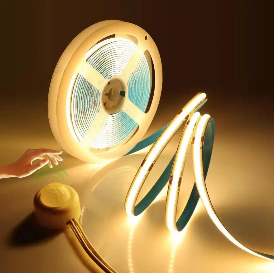 Super Bright COB LED Strip light Smart PIR Motion Sensor 220V 110V to DC 5V Flexible Lamp Tape For Kitchen Wardrobe Room Decor
