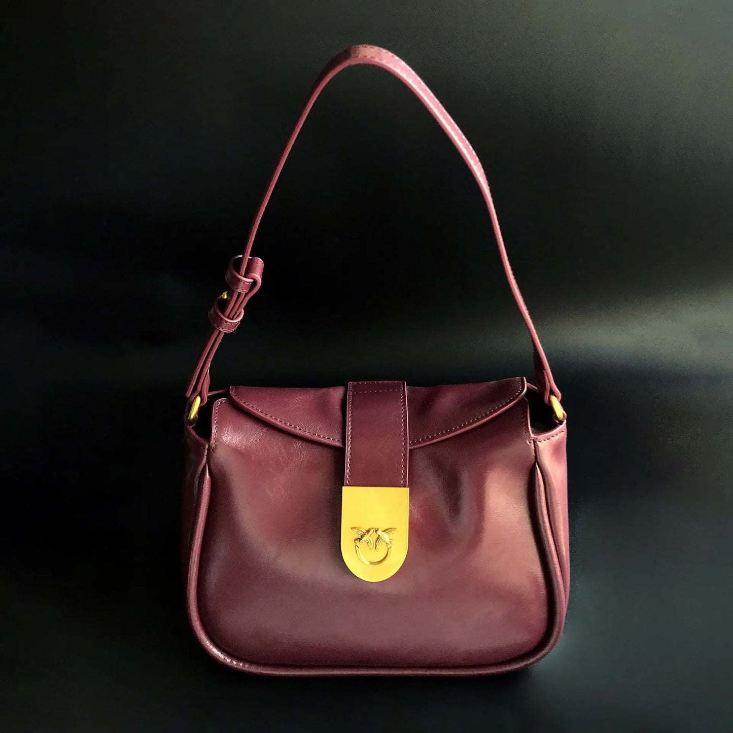 2026 Luxury Pinko‑Inspired Swallow Bowling Bag Top Grain Leather Women’s Minimalist High Quality Handbag