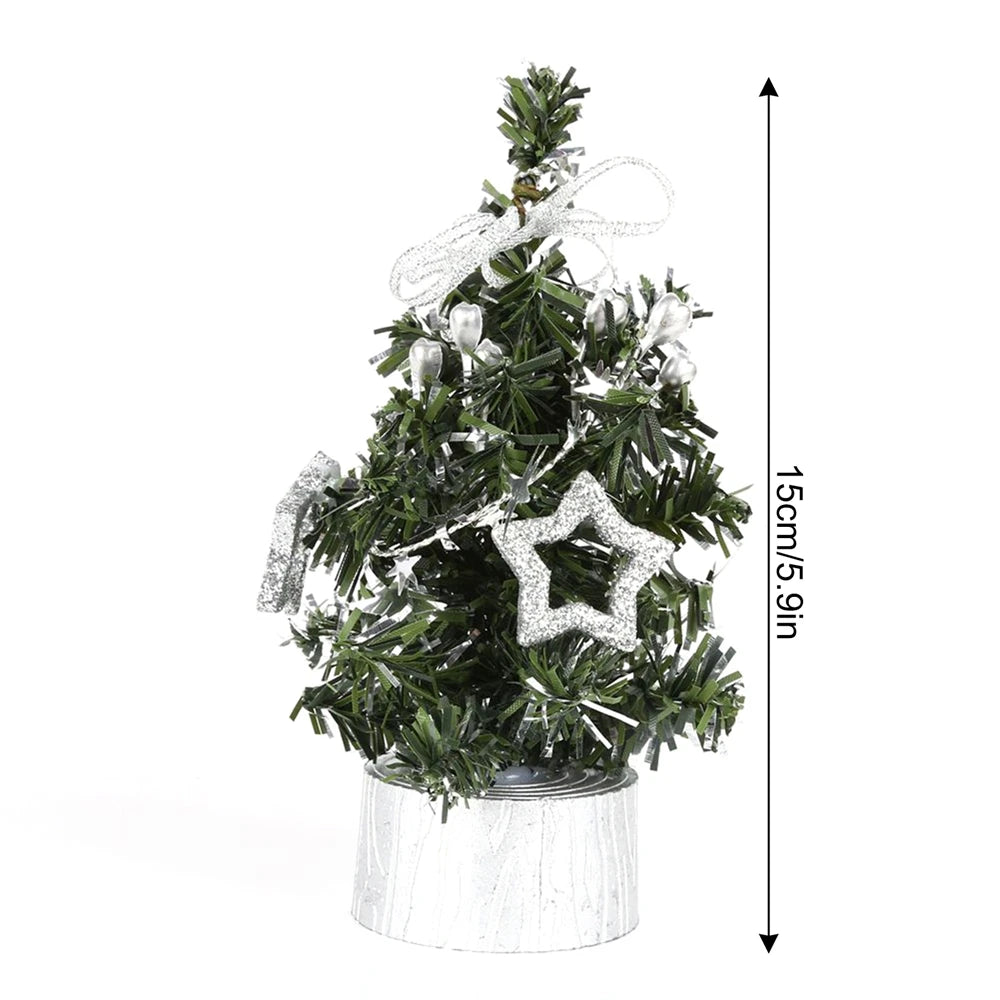 Table Mini Christmas Tree Decorations Children Home Bedroom Party 15/20/30/40cm Artificial Christmas Tree New Year Navidad Gift