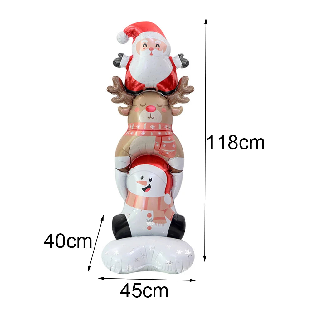 Standing Christmas Santa Claus Foil Balloon Christmas Tree Street Light Balloons Christmas Home Indoor Party Decorations New Yea