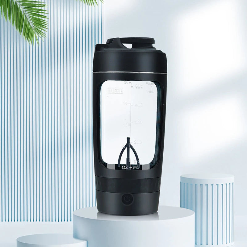 630ml Electric Protein Shaker Cup with Powder Storage Container Mixer Cup Gym Sport Water Bottles with Wire Whisk Ball Drinkware