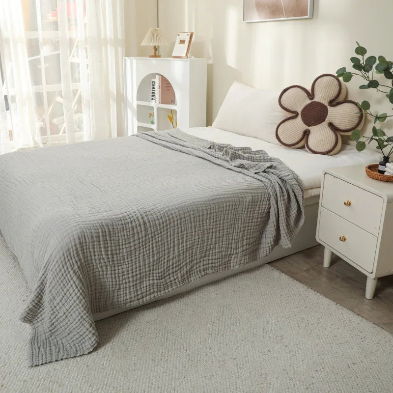 100% Cotton Blanket 6 Gauze Layers Muslin All Season Soft Throw Blankets for Bed Couch Breathable Quilt Bedspread Bedding Adults