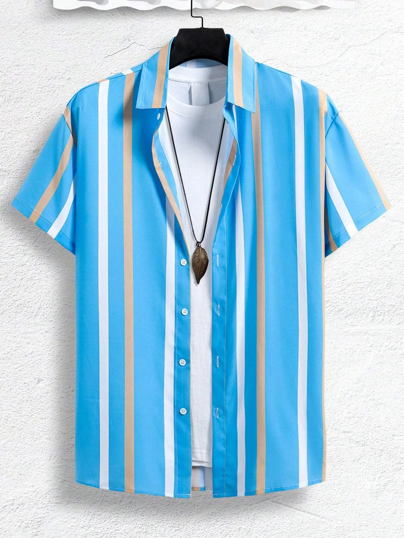 Men Women Shirts Colorful Striped Pattern Print Design Short Sleeve Shirts Fashion Button Short Sleeve Tops
