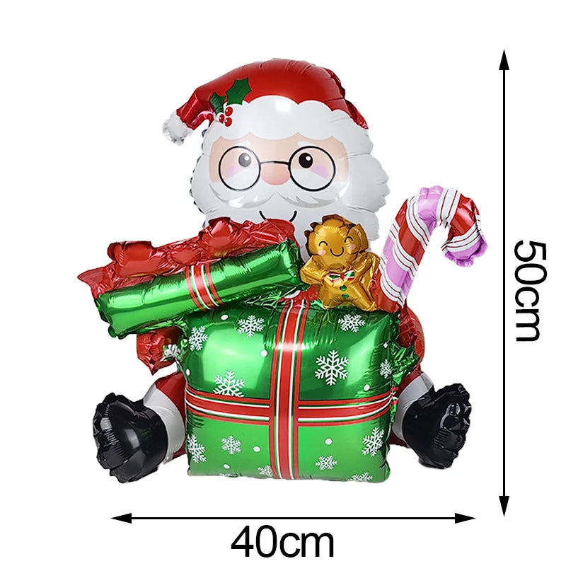 Standing Christmas Santa Claus Foil Balloon Christmas Tree Street Light Balloons Christmas Home Indoor Party Decorations New Yea