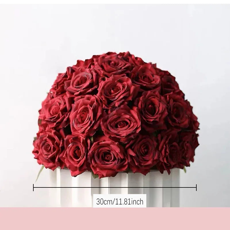 2m red rose Artificial Green Plants Flower Row Runner Wedding Backdrop center Flower ball Decor Floral Wall Party showcase Props