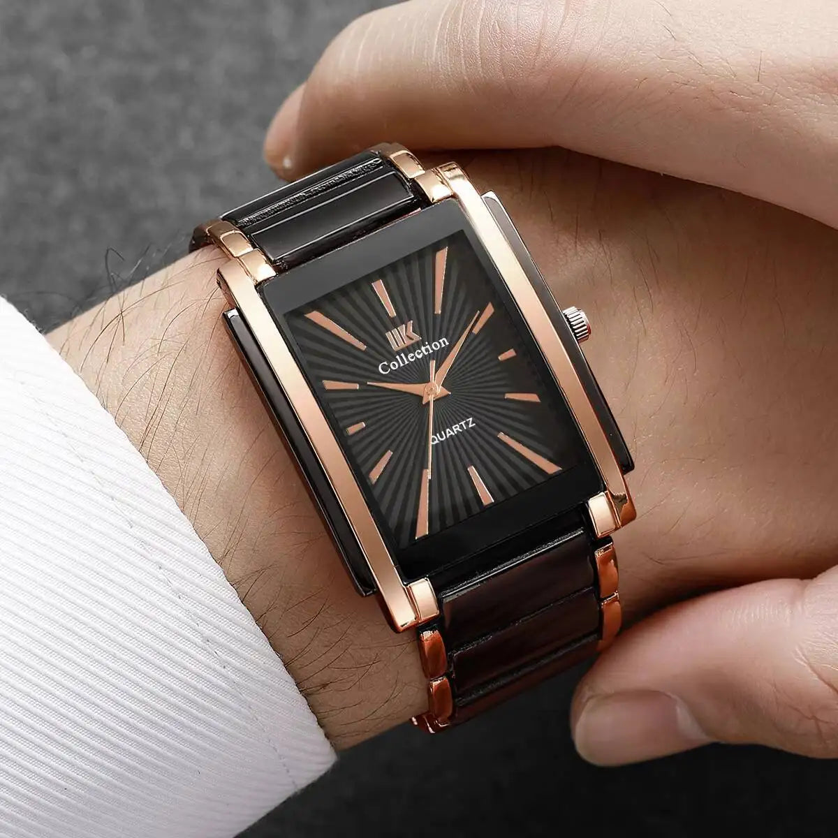 Luxury Men Business Watches Stainless Steel Strap Quartz Wristwatch For Mens Clock Reloj Hombre（Without Box）