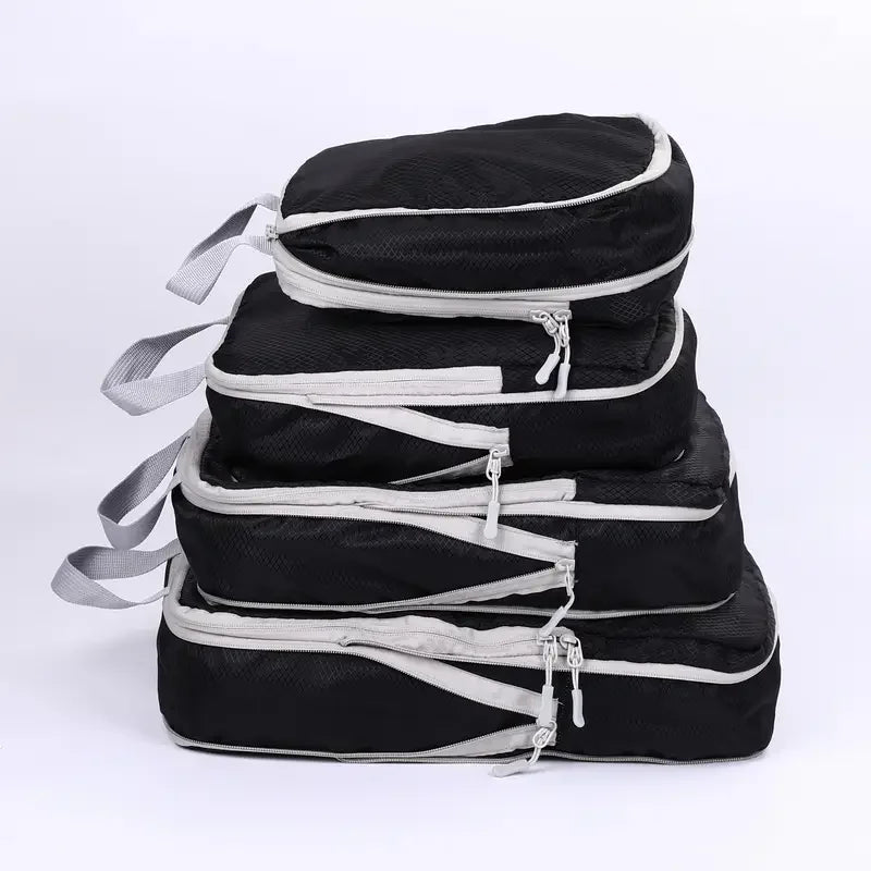 Travel Compression Packing Cubes Suitcase Luggage Organizer Set Zipper Foldable Storage Bag for Clothes Shoes Travel Accessories