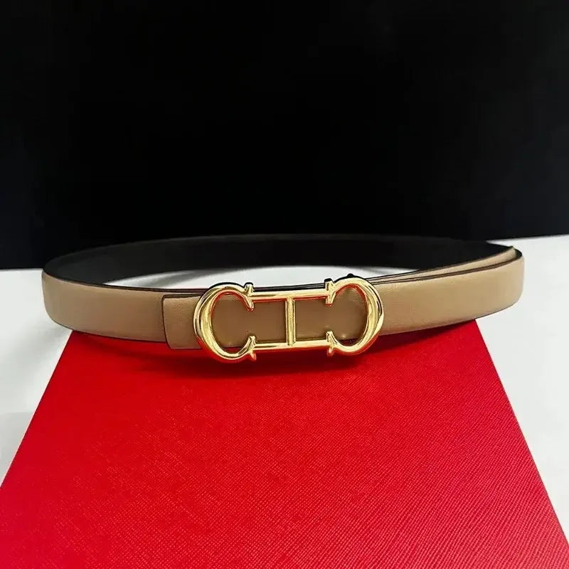 Thin 2.5 cm Famous Brand Belt women Top Quality Leather Belts for women Strap Luxury Ladies Metal Belt Fashion Women's Belt jean