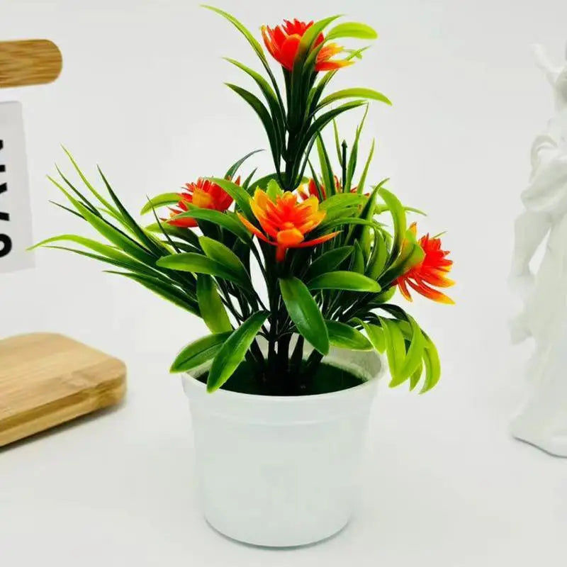 New Simulation Potted Tabletop Decoration Artificial Greenery Potted Plants Realistic Home Decor For House Tabletop Decoration