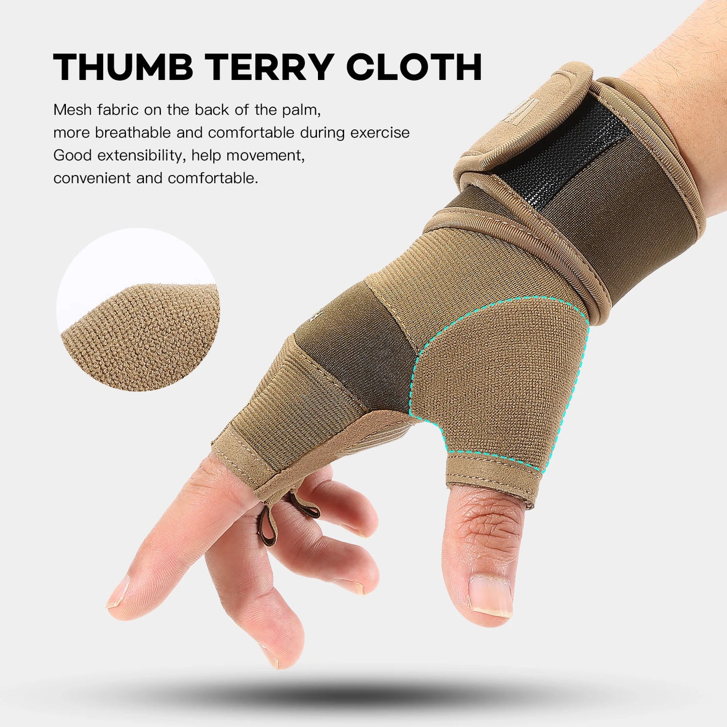 Cycling Gloves Half Finger Gym Weightlifting Dumbbell Training Anti-Slip Fitness Gloves Workout Crossfit Exercise Gloves